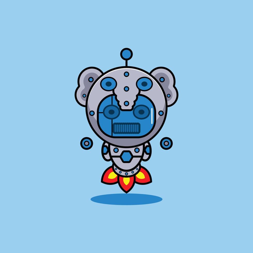 vector illustratie van tekenfilm karakter mascotte kostuum dier raket schattig robot olifant