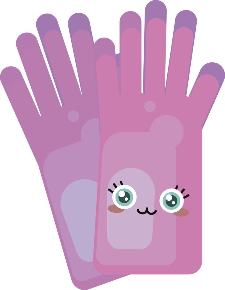 roze handschoenen, illustratie, vector Aan wit achtergrond.