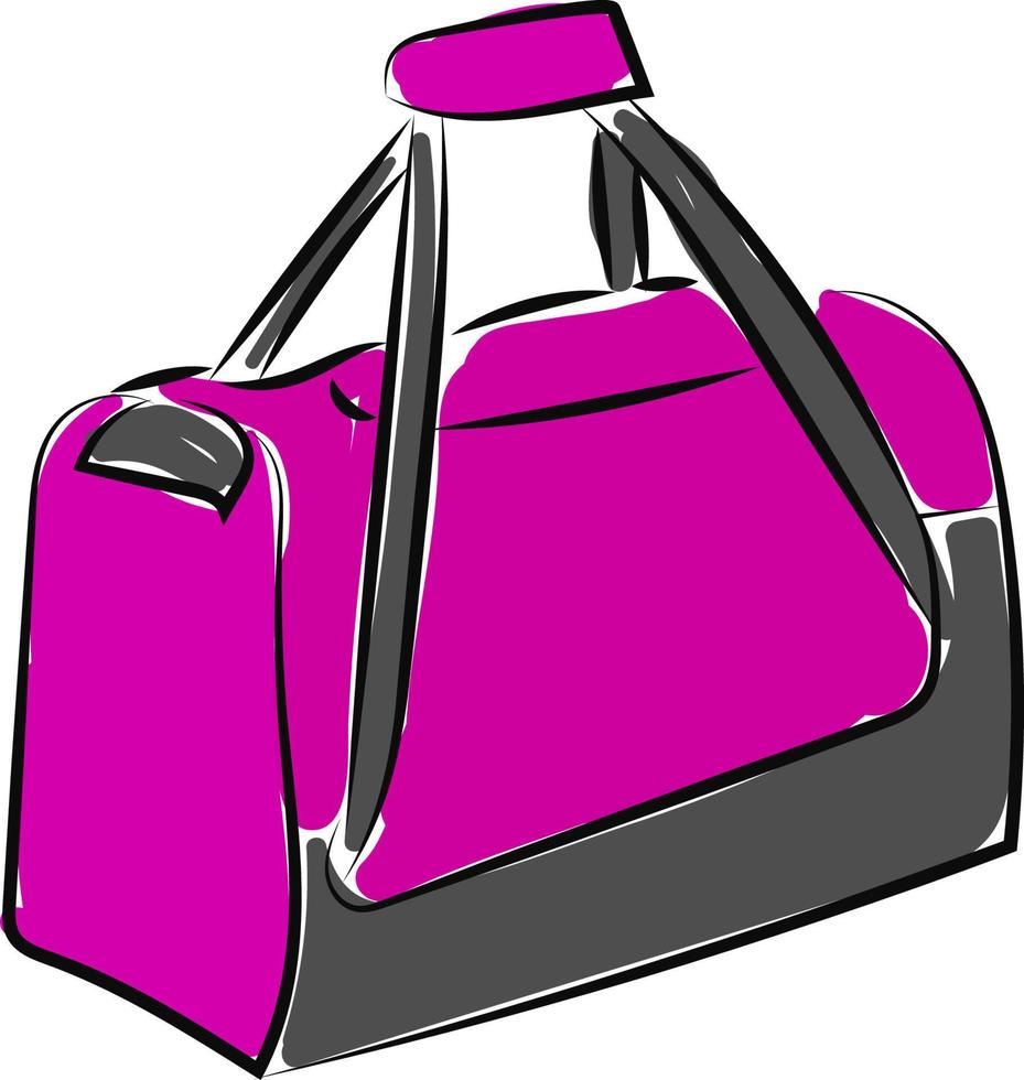 roze sport tas, illustratie, vector Aan wit achtergrond.