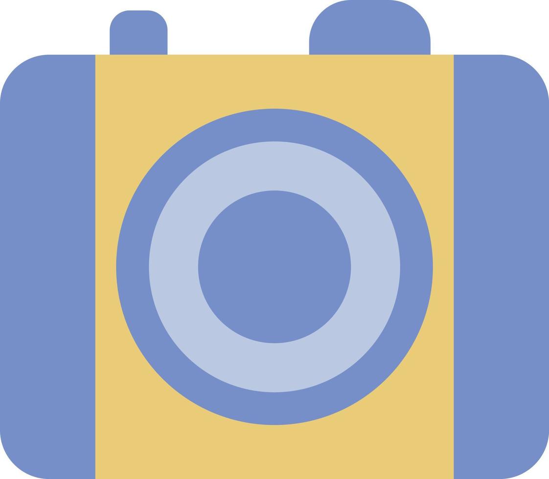 Purper en geel camera, icoon illustratie, vector Aan wit achtergrond