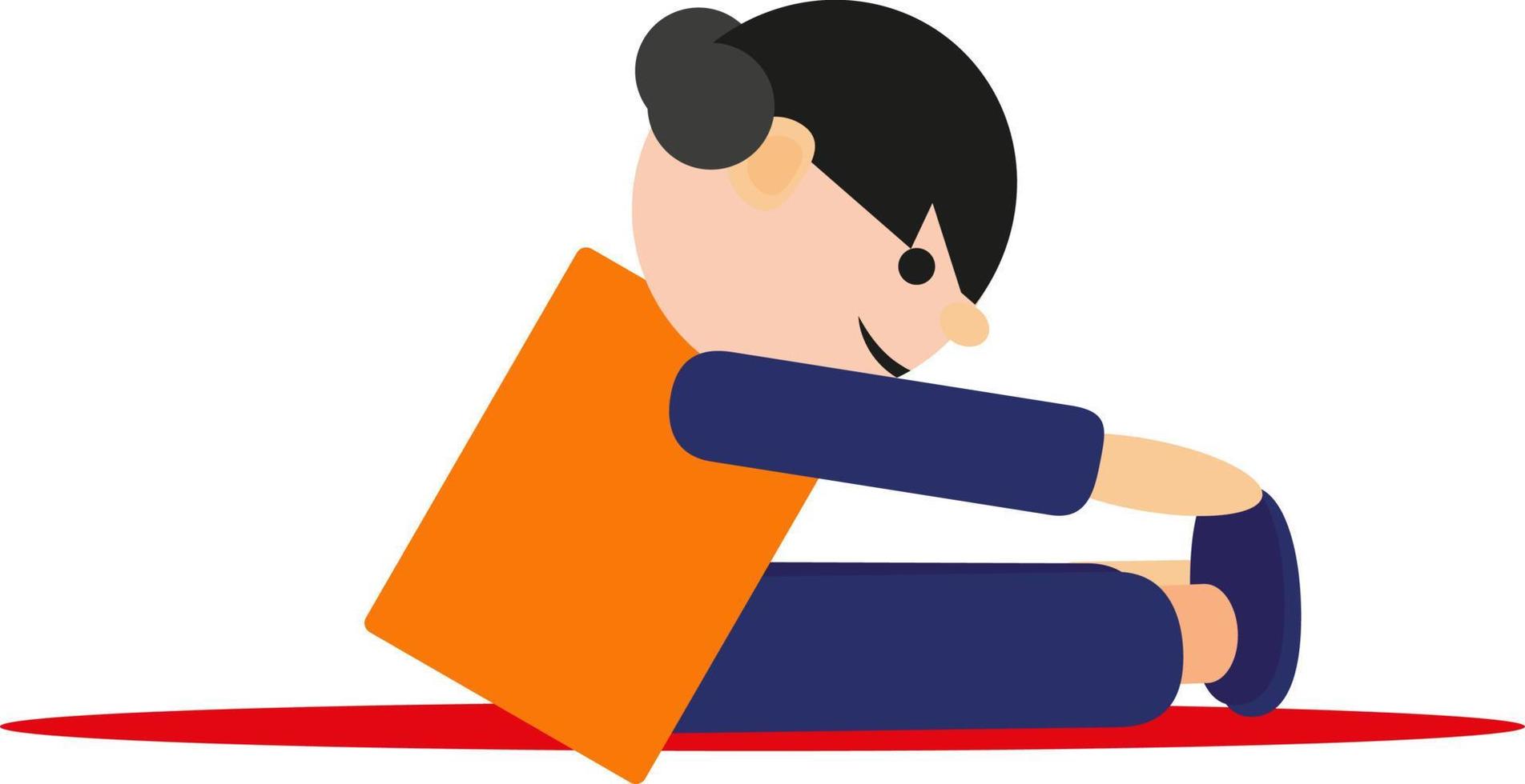 yoga asana zittend kantelen naar de poten, illustratie, vector Aan een wit achtergrond.
