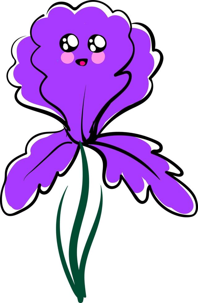 schattig iris, illustratie, vector Aan wit achtergrond.