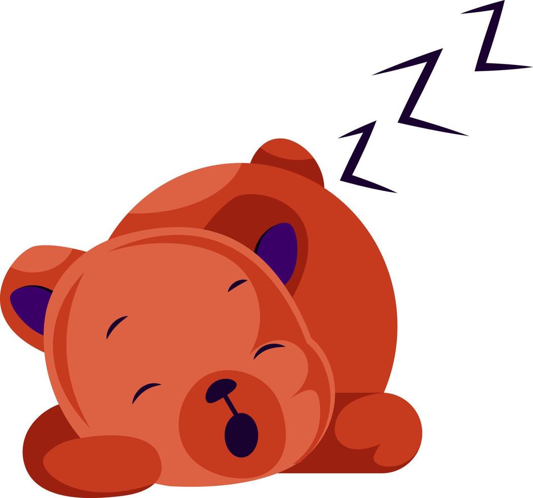 slapen rood teddy beer vector illustratie Aan een wit achtergrond