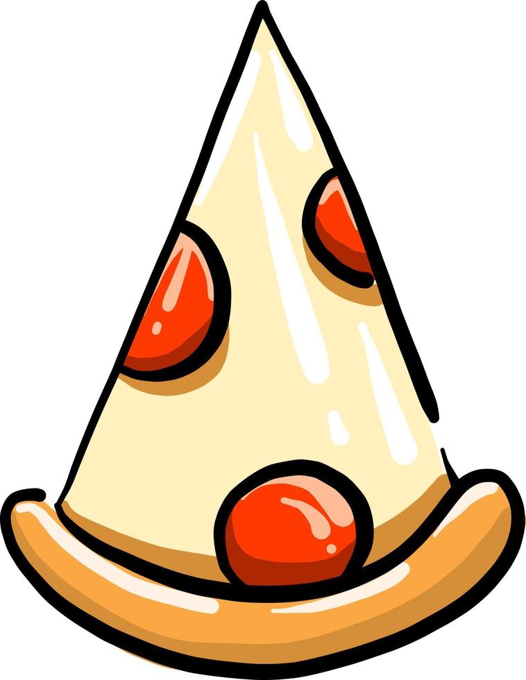 stuk van pizza, illustratie, vector Aan wit achtergrond