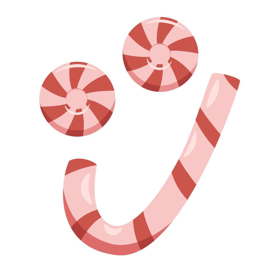 karamel riet en lolly Kerstmis snoep ontwerp vector