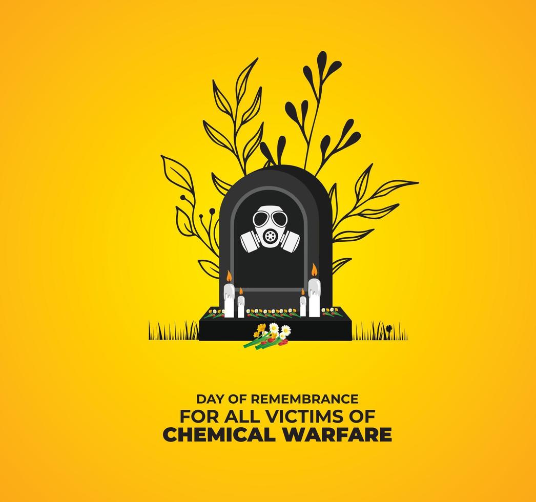 dag van herinnering voor allemaal slachtoffers van chemisch oorlogvoering. sjabloon voor achtergrond, banier, kaart, poster. vector illustratie.
