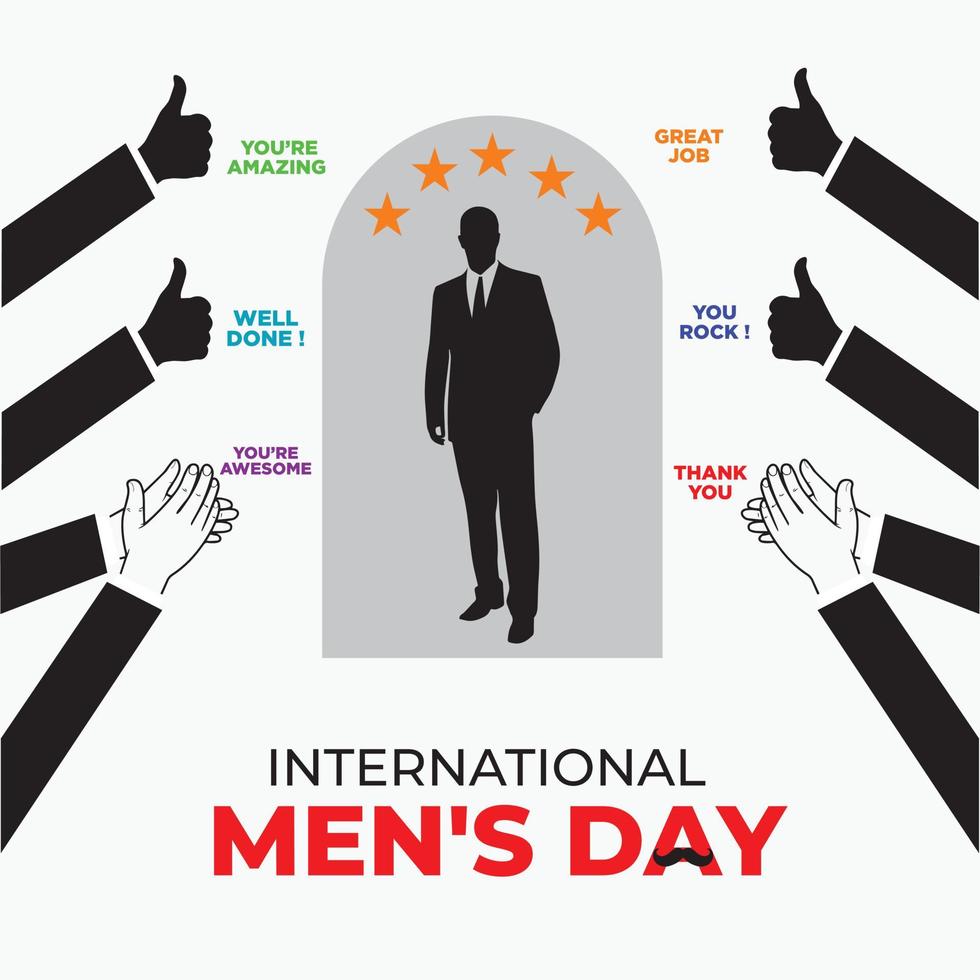 Internationale Mannen dag. november 19. voor een poster of banier en groet kaart. vector illustratie.