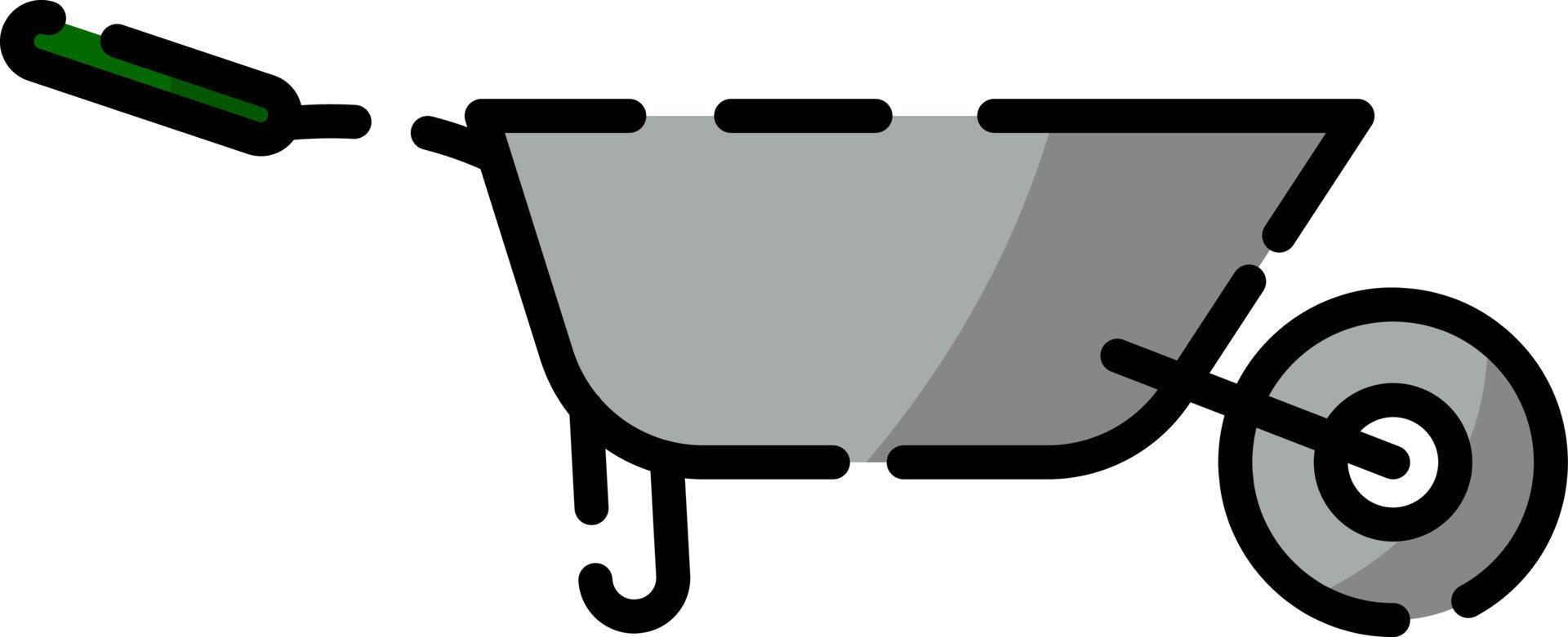 tuinieren kruiwagen, illustratie, vector Aan een wit achtergrond.