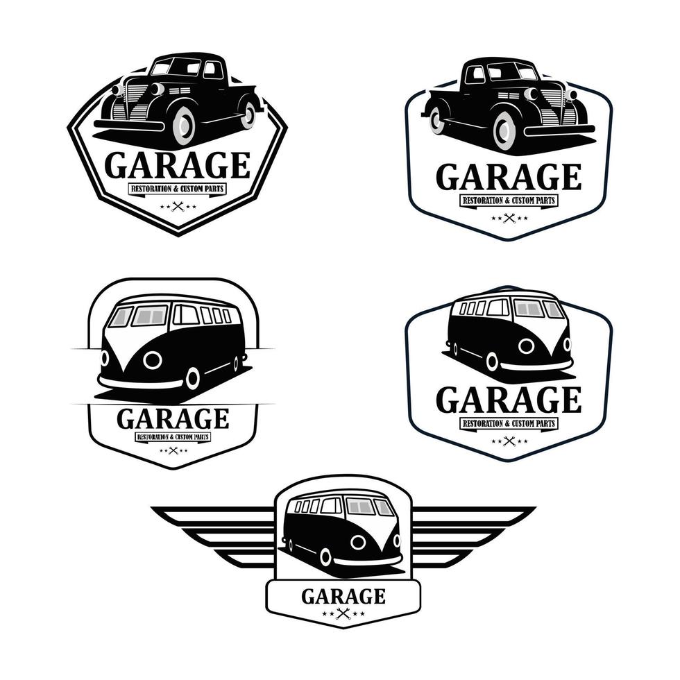 garage klassiek logo vector