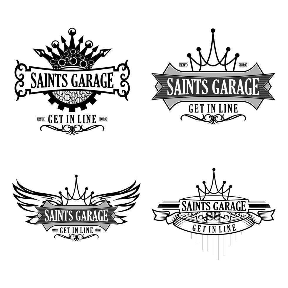 belettering heiligen garage logo vector