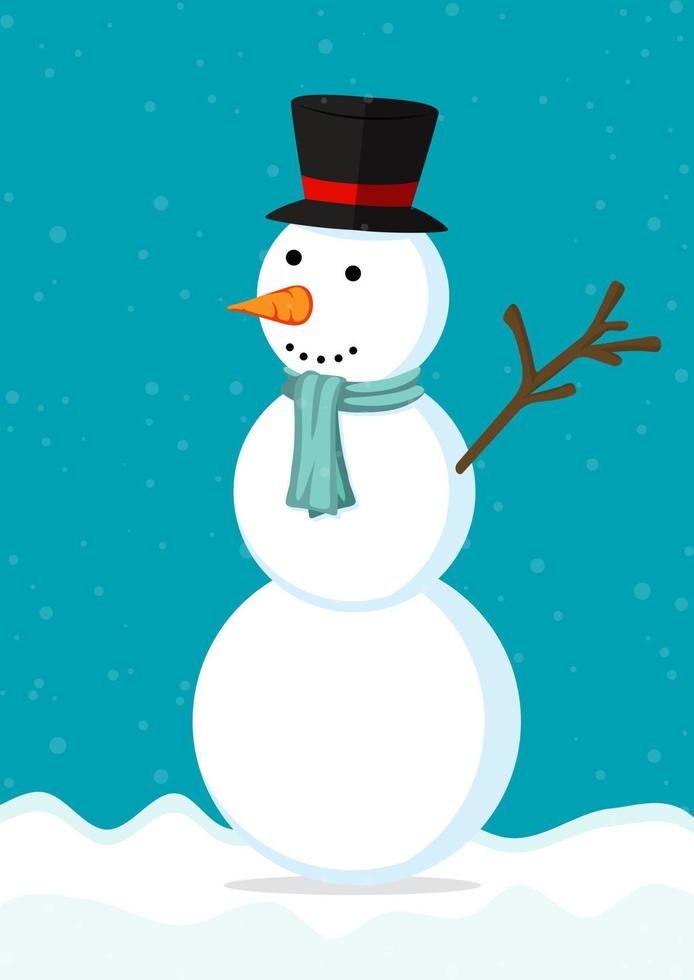 sneeuwman vector karakter tekenfilm