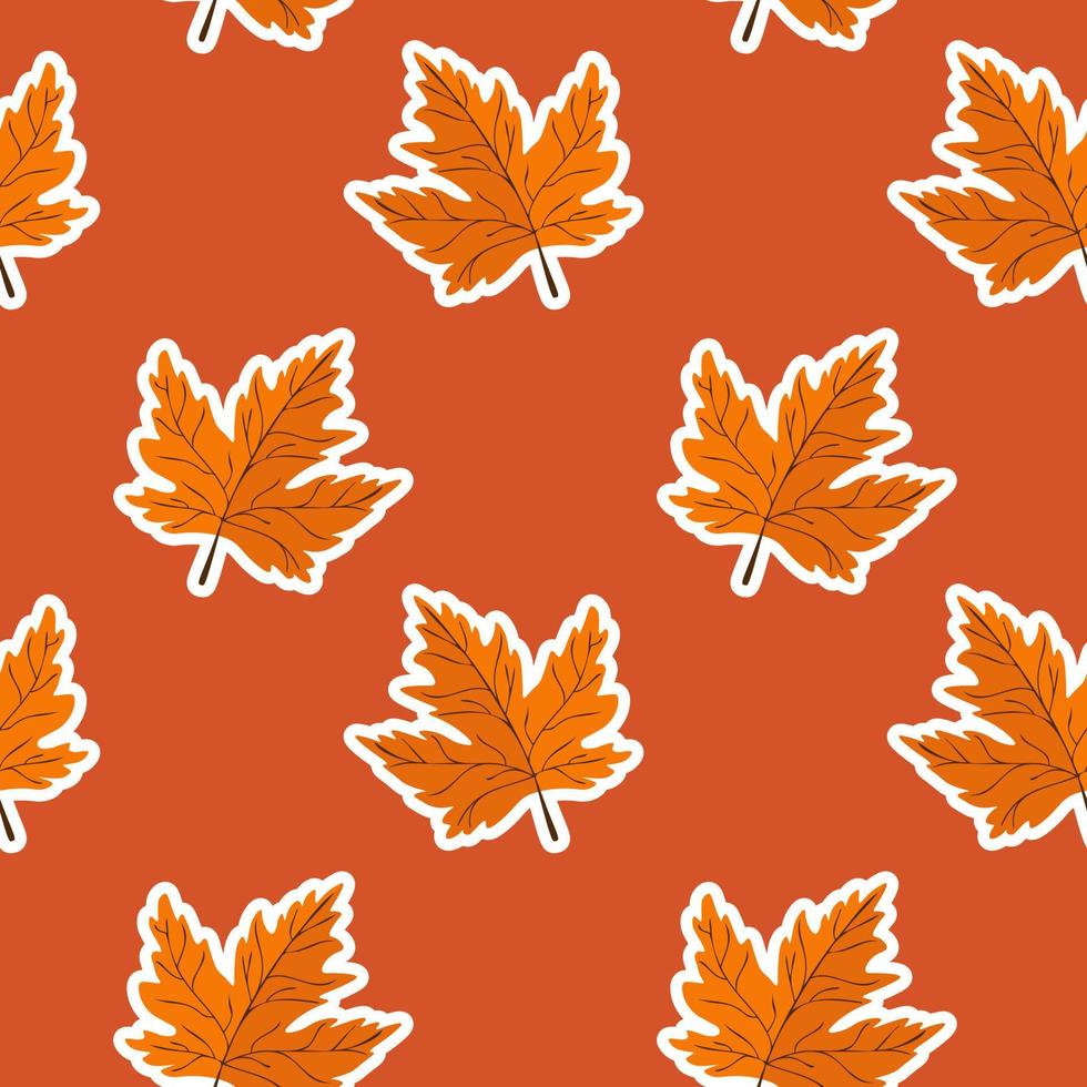 naadloos patroon met esdoorn- bladeren Aan rood achtergrond. abstract herfst textuur. ontwerp voor kleding stof, behang, textiel en decor. vector