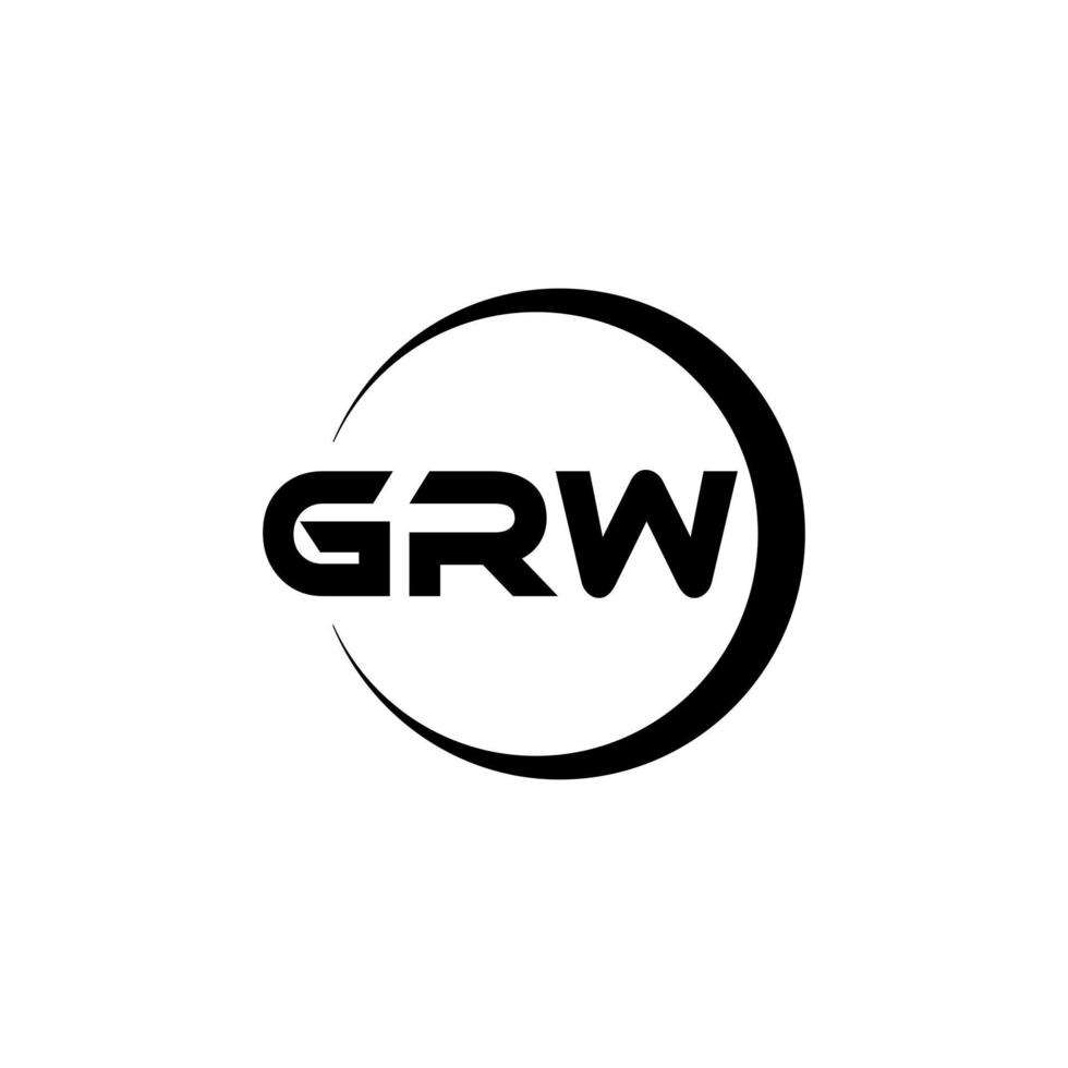 grw brief logo ontwerp in illustratie. vector logo, schoonschrift ontwerpen voor logo, poster, uitnodiging, enz.