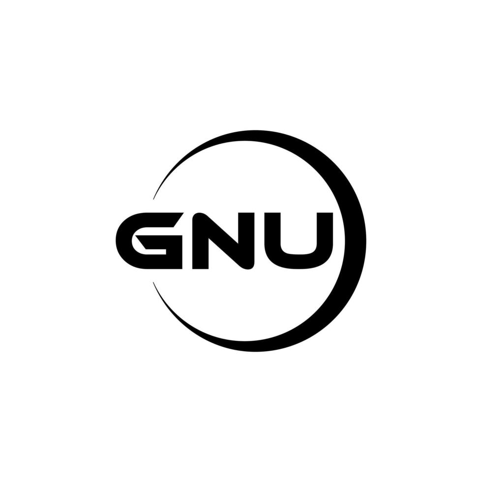 GNU brief logo ontwerp in illustratie. vector logo, schoonschrift ontwerpen voor logo, poster, uitnodiging, enz.