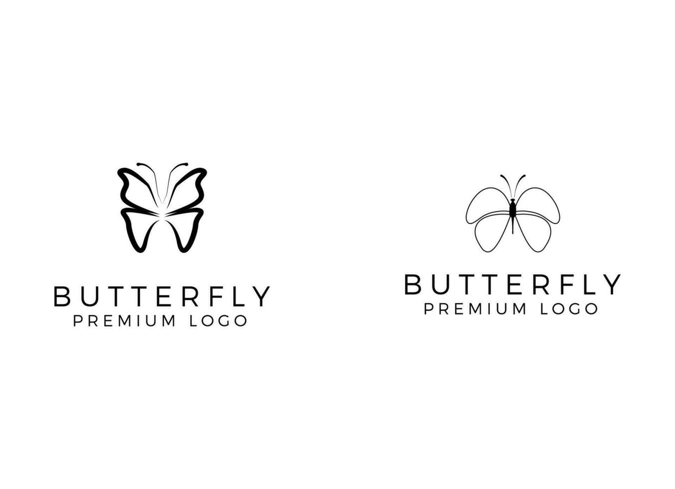 vlinder logo. luxe lijn logotype ontwerp. vector