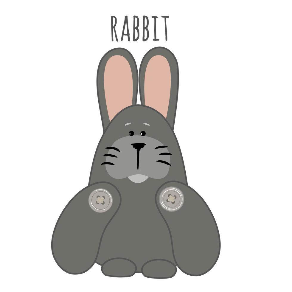vector tekenfilm stijl grijs konijn karakter voor animatie. geïsoleerd Aan wit achtergrond. de held van de fee verhaal teremok