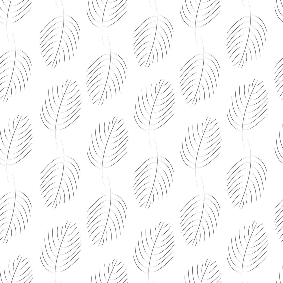 verspreide bladeren mono stijl naadloos patroon, gemakkelijk linoleum stijl gebladerte, minimalistische herhalen backdrop patroon, perfect voor verpakking, papier, kleding stof het drukken vector