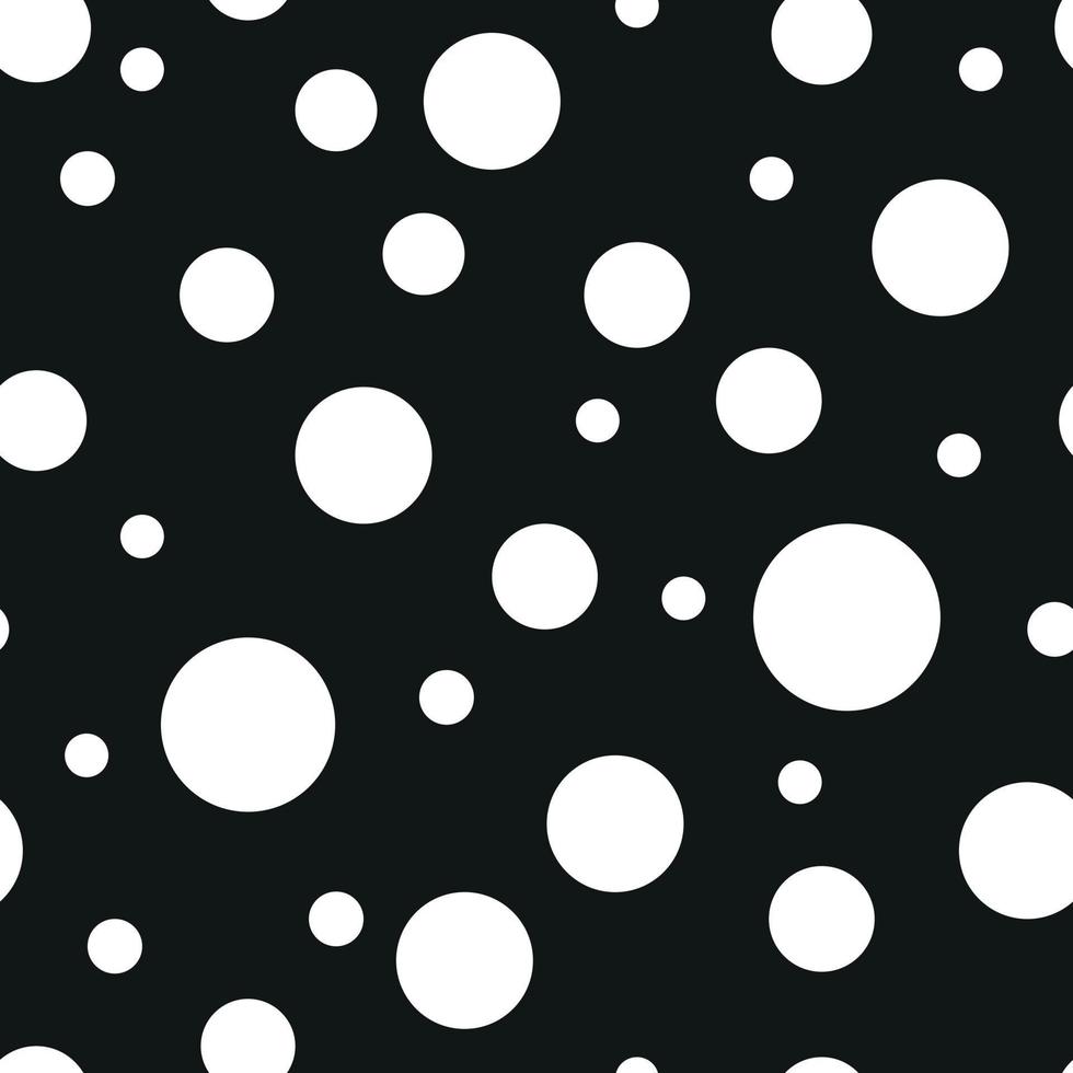 wit cirkels Aan een zwart achtergrond naadloos patroon van polka dots minimalistische patroon voor omhulsel of kleding stof vector