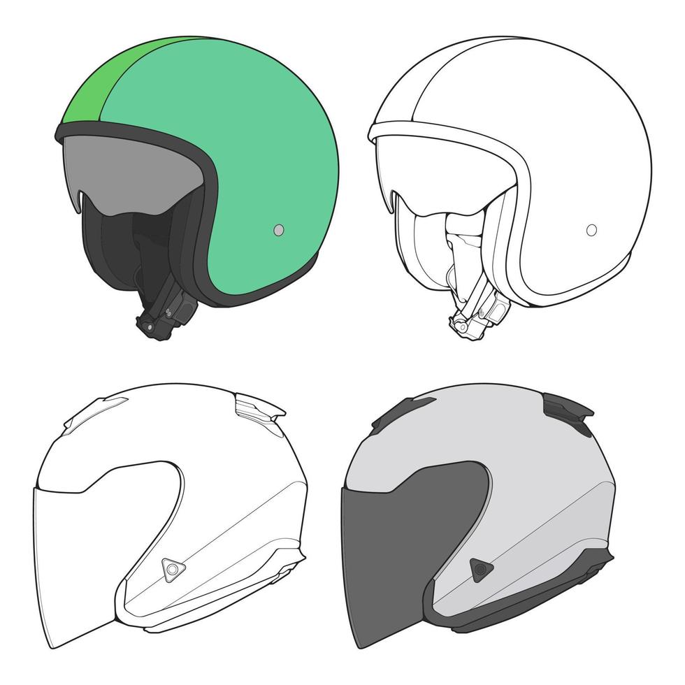 sjabloon helm illustratie, lijn kunst helm vector illustratie, lijn kunst vector, helm vector.