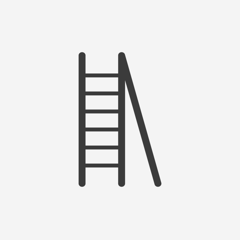 ladder, trap, hout trappenhuis icoon vector geïsoleerd