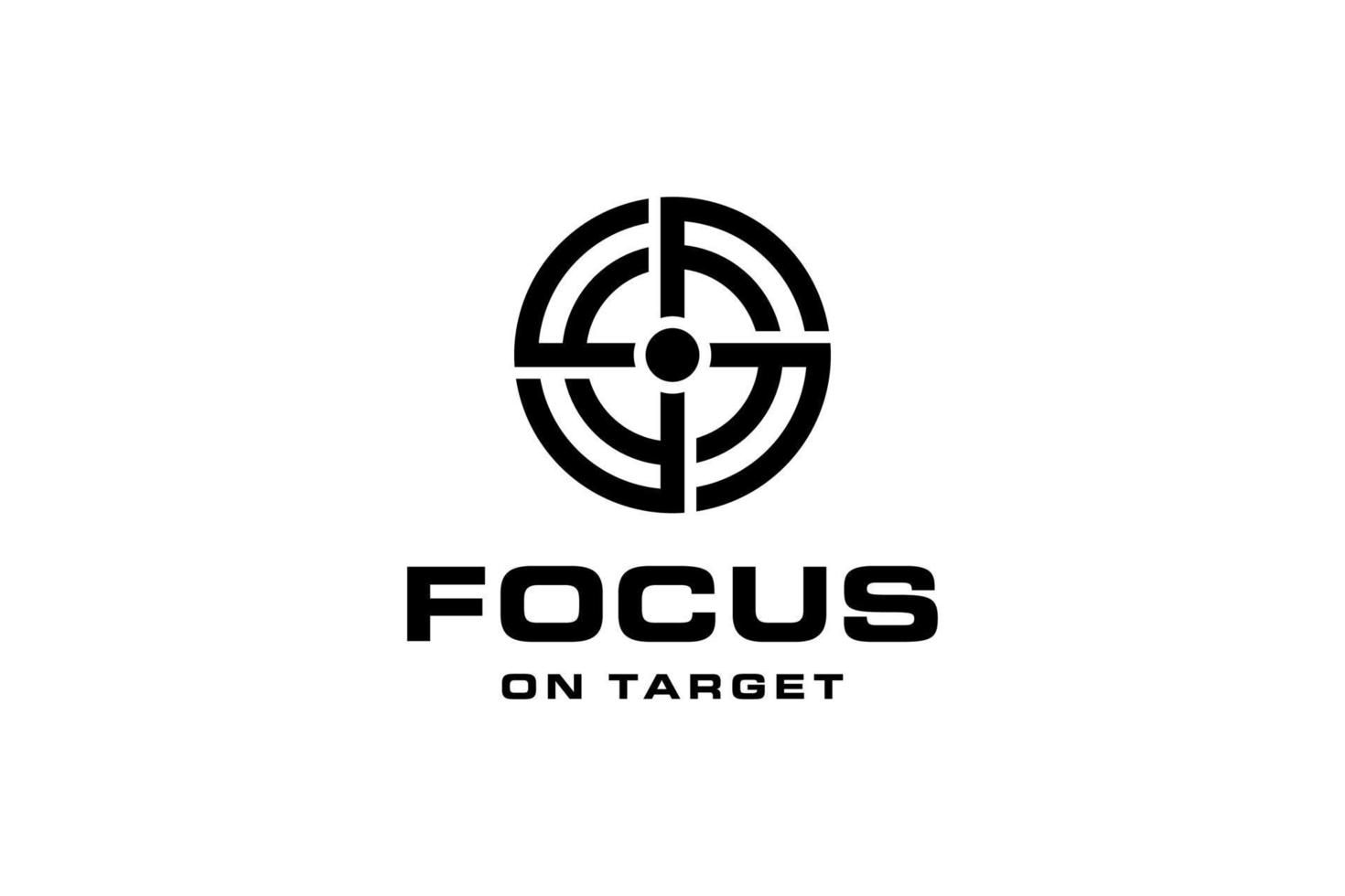 zwart focus gemakkelijk logo concept vector