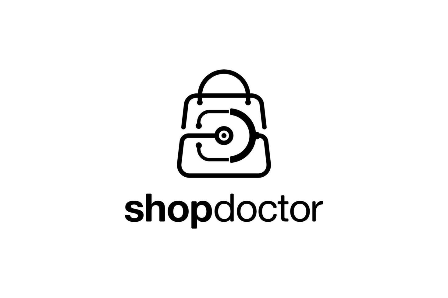 zwart winkel dokter logo concept vector