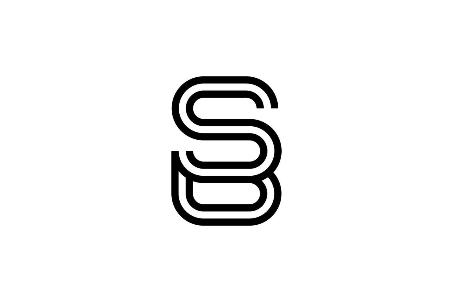 zwart sb eerste logotype concept vector