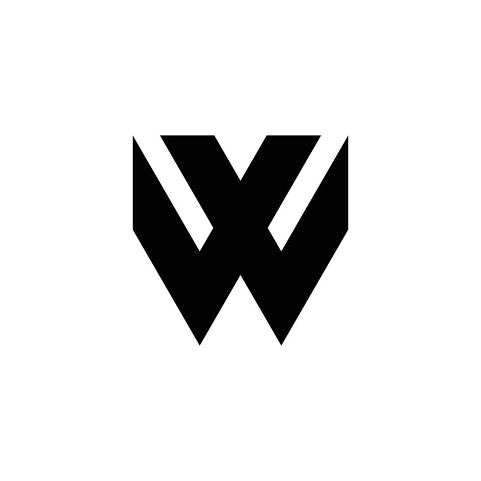 abstract w eerste monogram logo ontwerp, icoon voor bedrijf, gemakkelijk, elegant vector