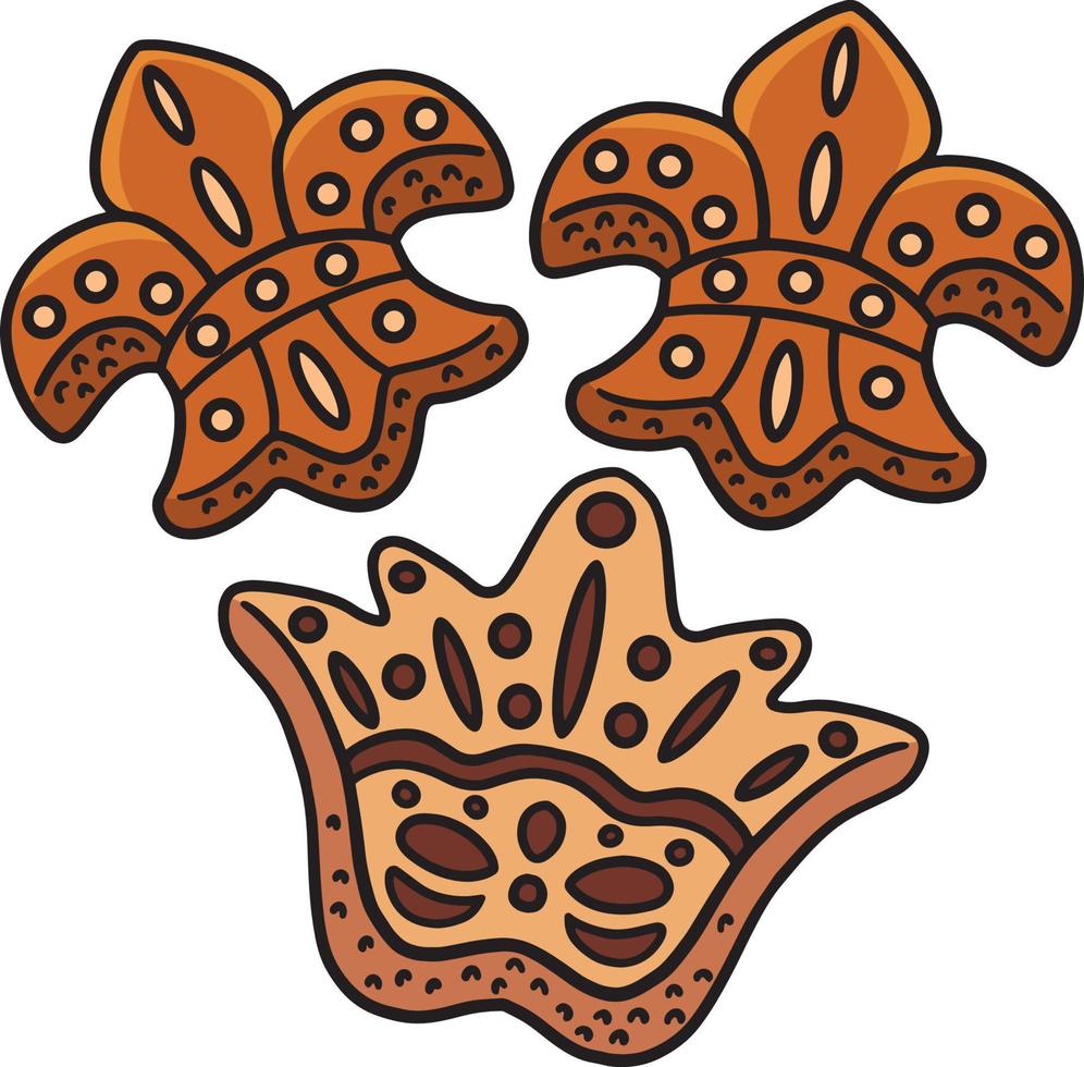 mardi gras koekjes tekenfilm gekleurde clip art vector