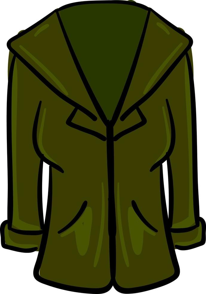 groen jas, illustratie, vector Aan wit achtergrond.