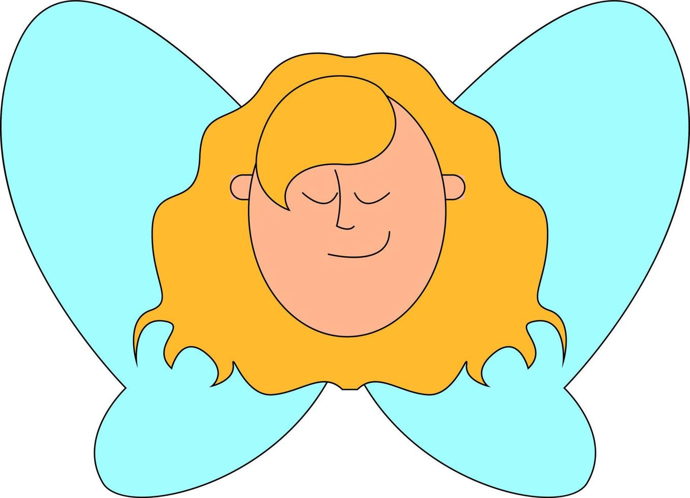 meisje met blond haar, illustratie, vector Aan wit achtergrond