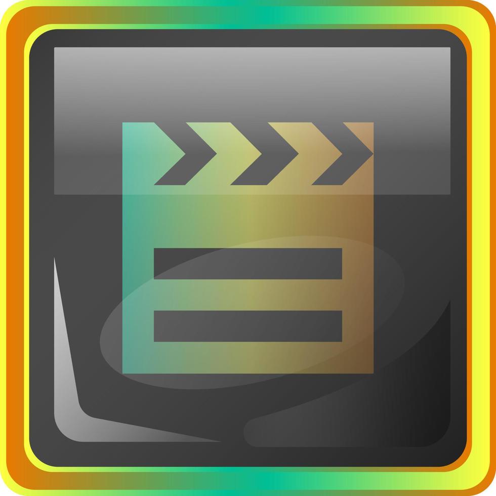 film grijs plein vector icoon illustratie met geel en groen details Aan wit achtergrond