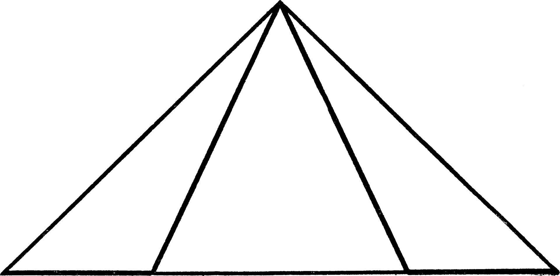 Gelijk segmenten in een gelijkbenig driehoek, wijnoogst illustratie vector