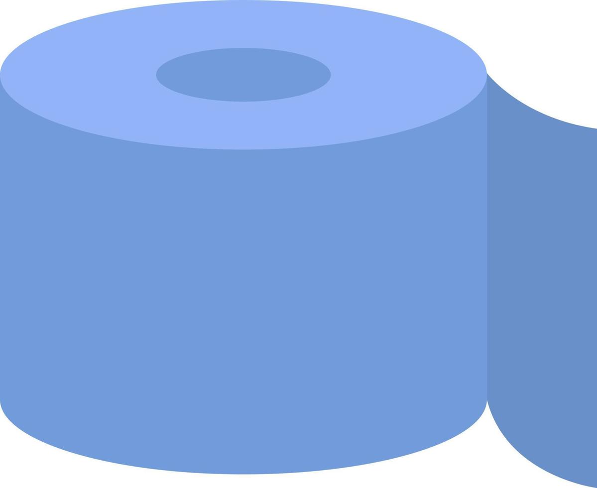 blauw toilet papier, illustratie, vector Aan een wit achtergrond.