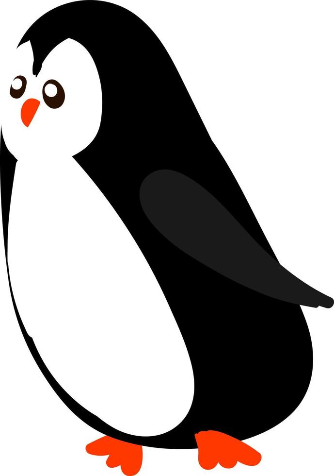 rennen pinguïn, illustratie, vector Aan wit achtergrond.