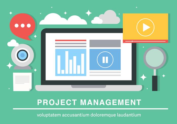 Gratis Flat Project Management Vector Achtergrond