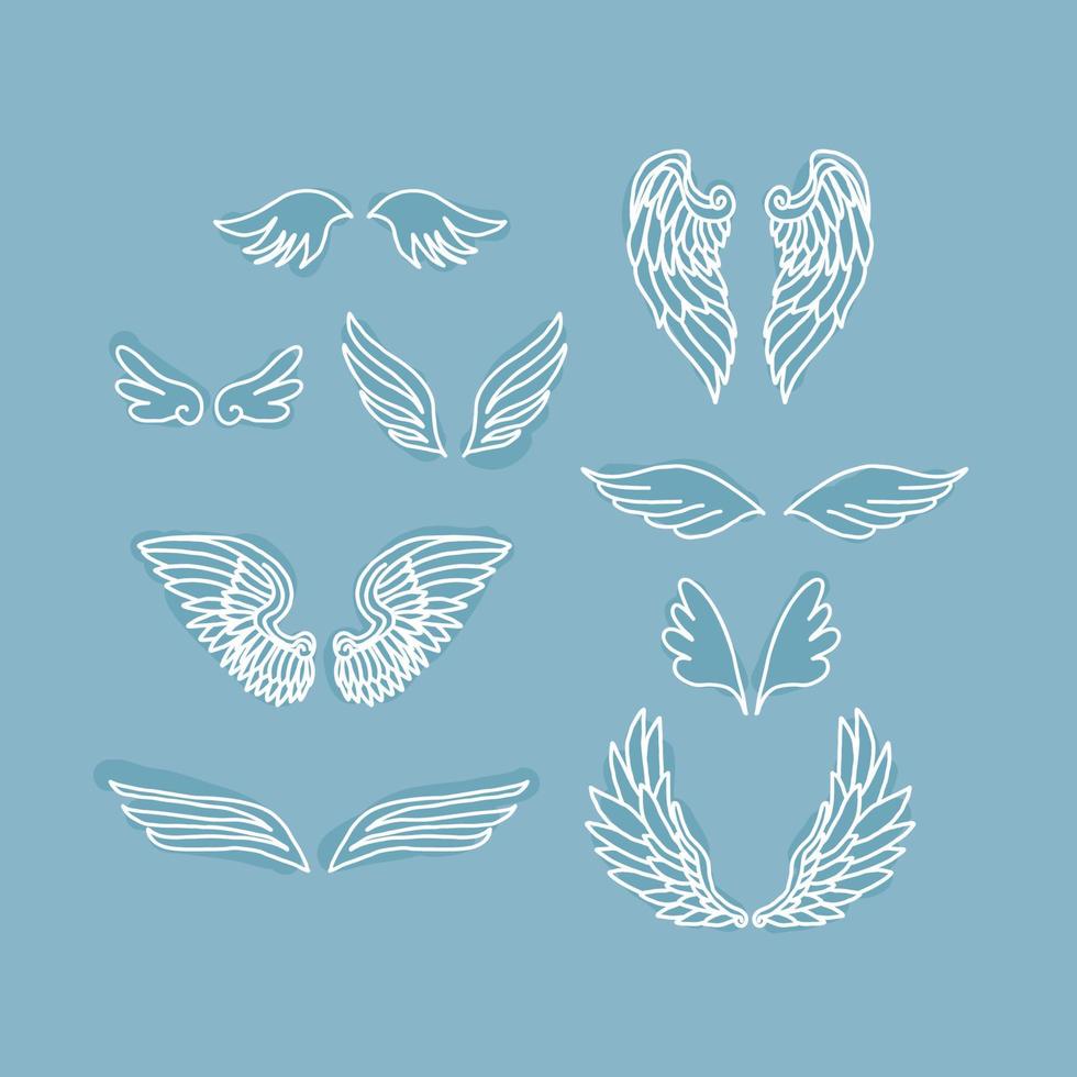 blauw en wit Vleugels vector