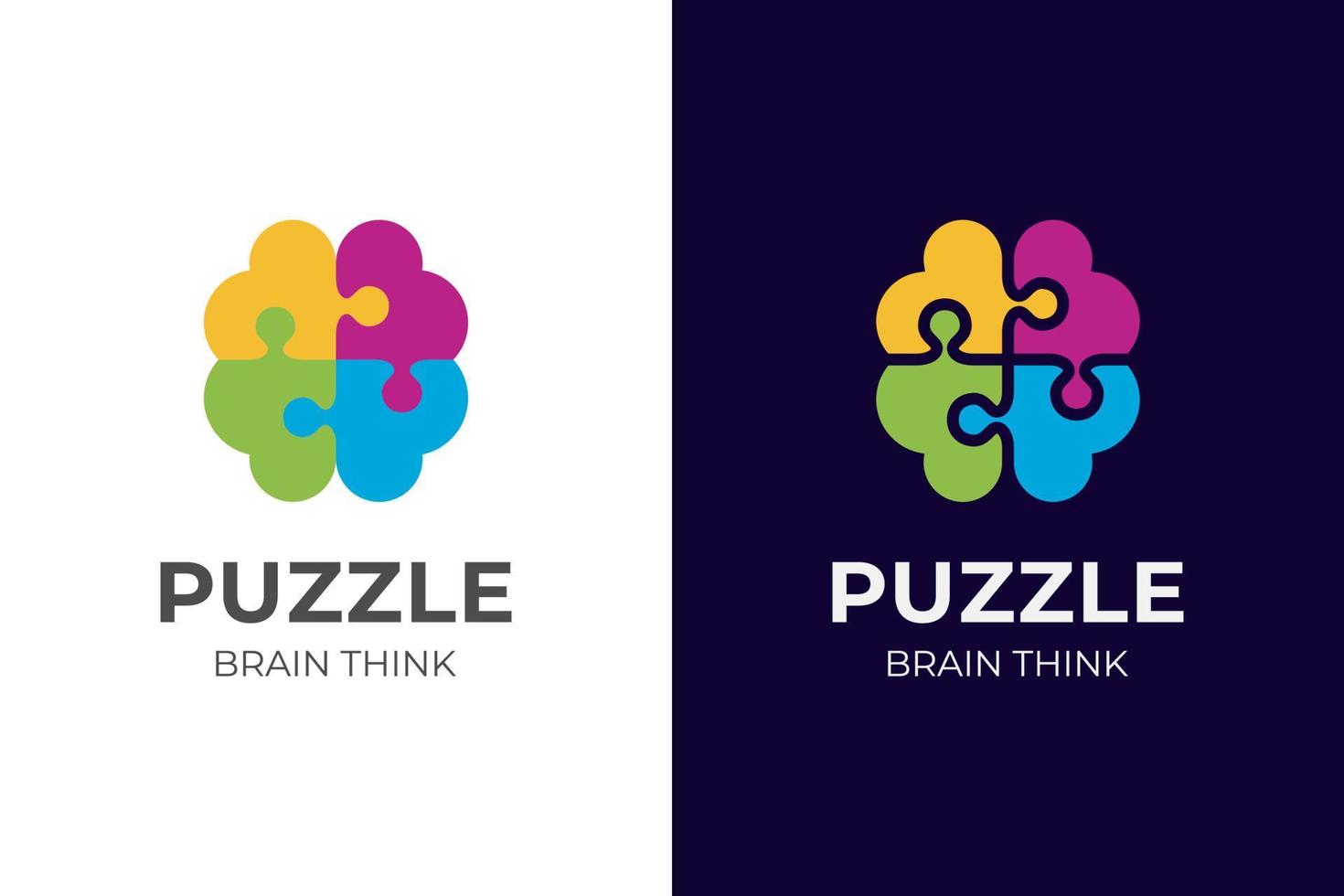 puzzel hoofd logo vector icoon illustratie. hersenen intelligentie- symbool logo puzzel illustratie voor mentaal erts of mentaal Gezondheid