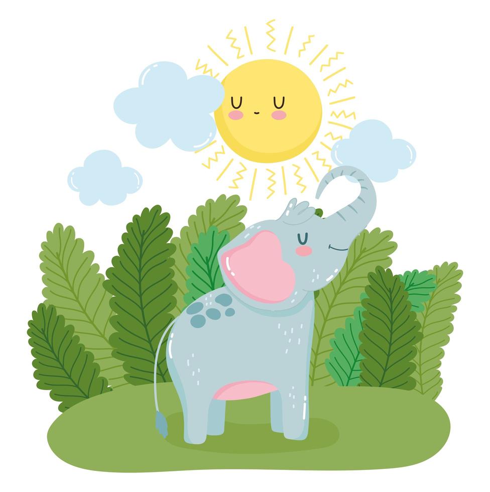 kleine olifant in de natuur vector