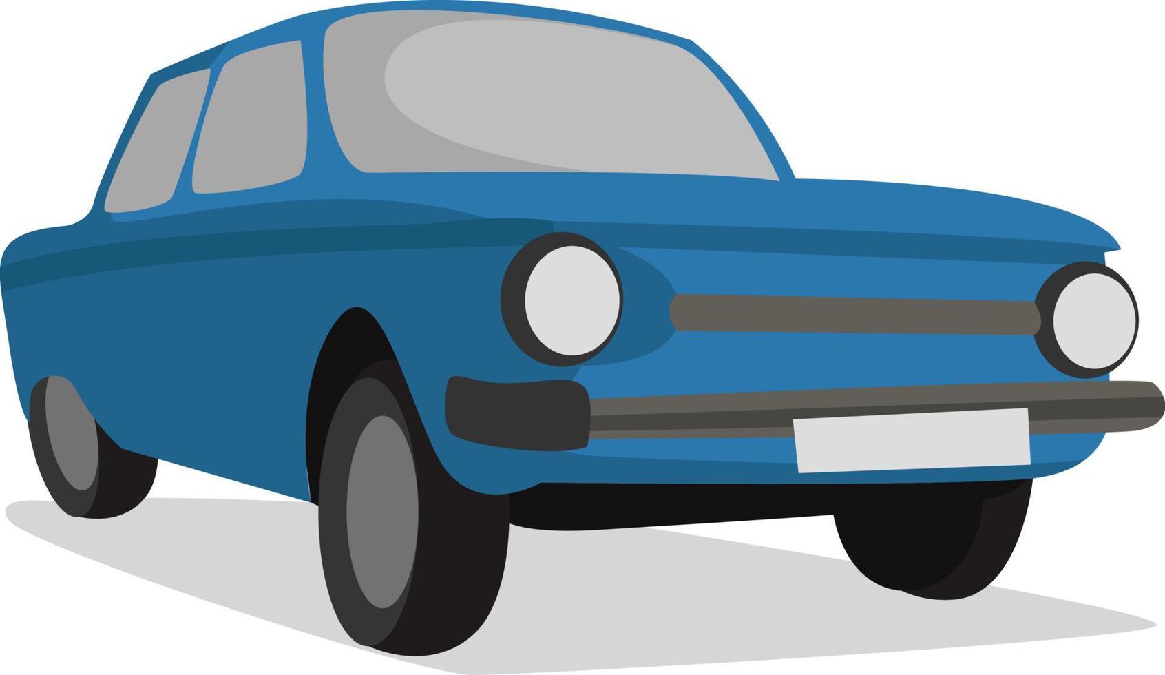 retro blauw auto, illustratie, vector Aan wit achtergrond