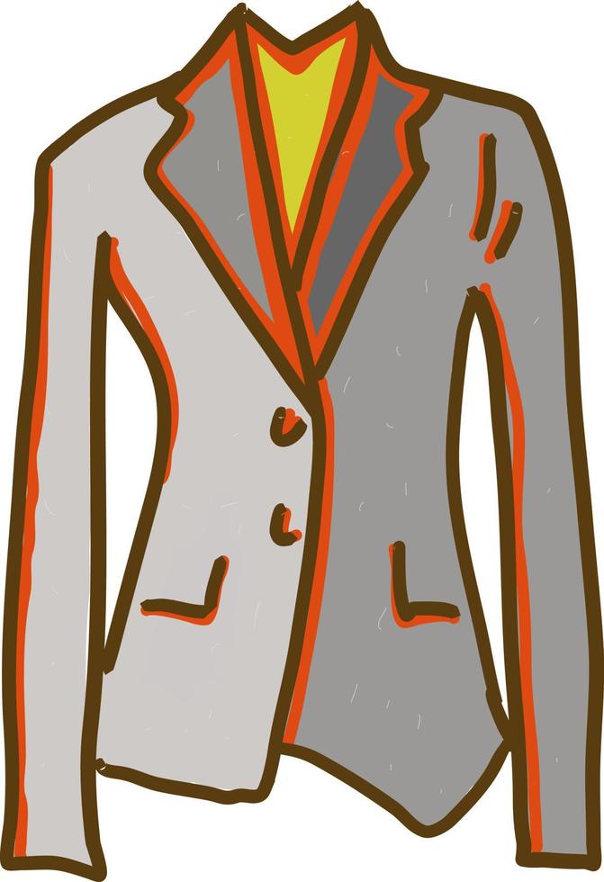 decoratief grijs blazer, illustratie, vector Aan wit achtergrond.