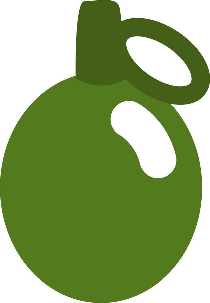 leger groen granaat, illustratie, vector Aan een wit achtergrond.