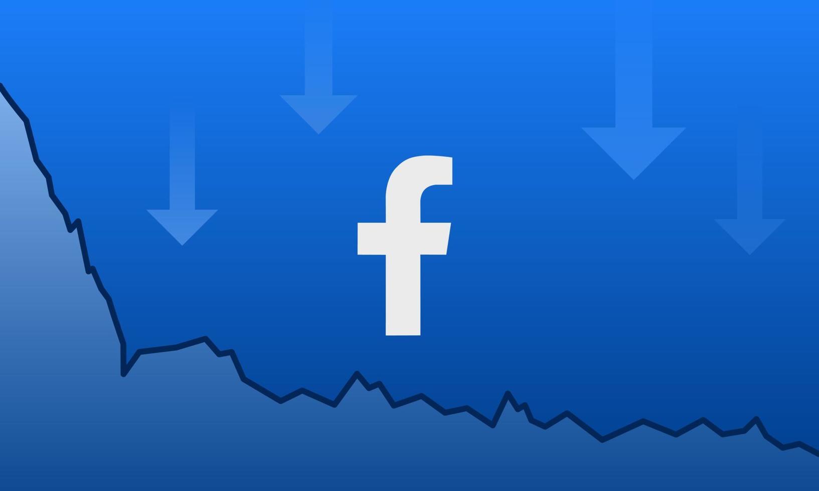 facebook delen prijs heeft gedaald scherp. vector