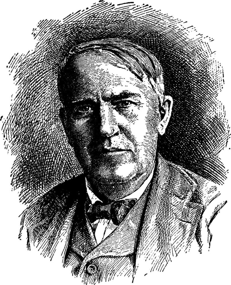 Thomas a. edison, wijnoogst illustratie vector