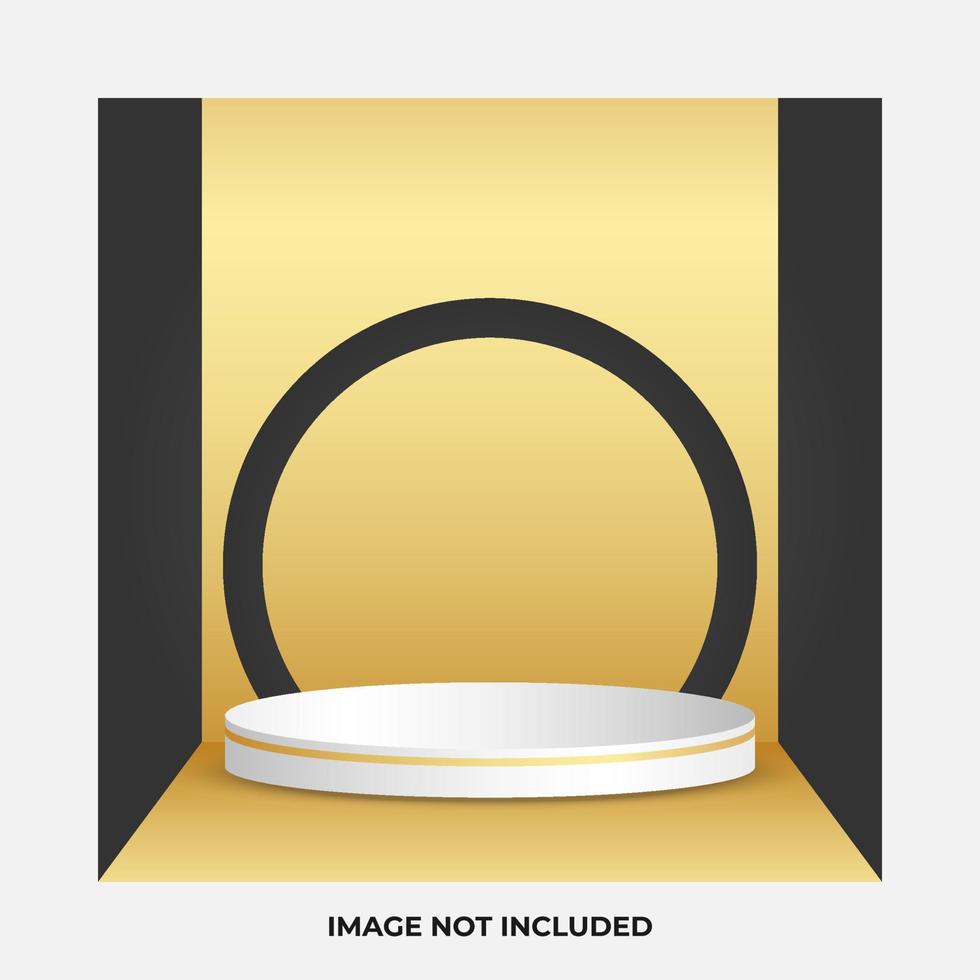 donker grijs met gouden helling cirkel grijs en wit goud podium achtergrond voor Product Scherm vector