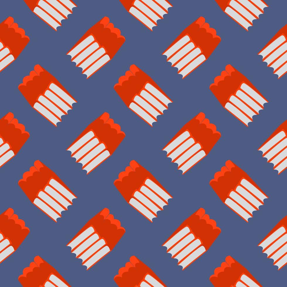 rood boeken , naadloos patroon Aan een blauw achtergrond. vector