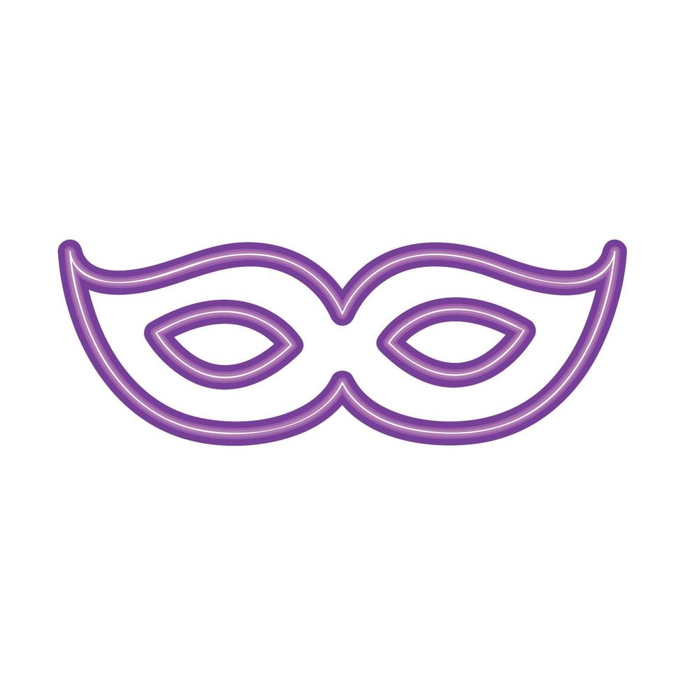 Purper partij masker neon vector