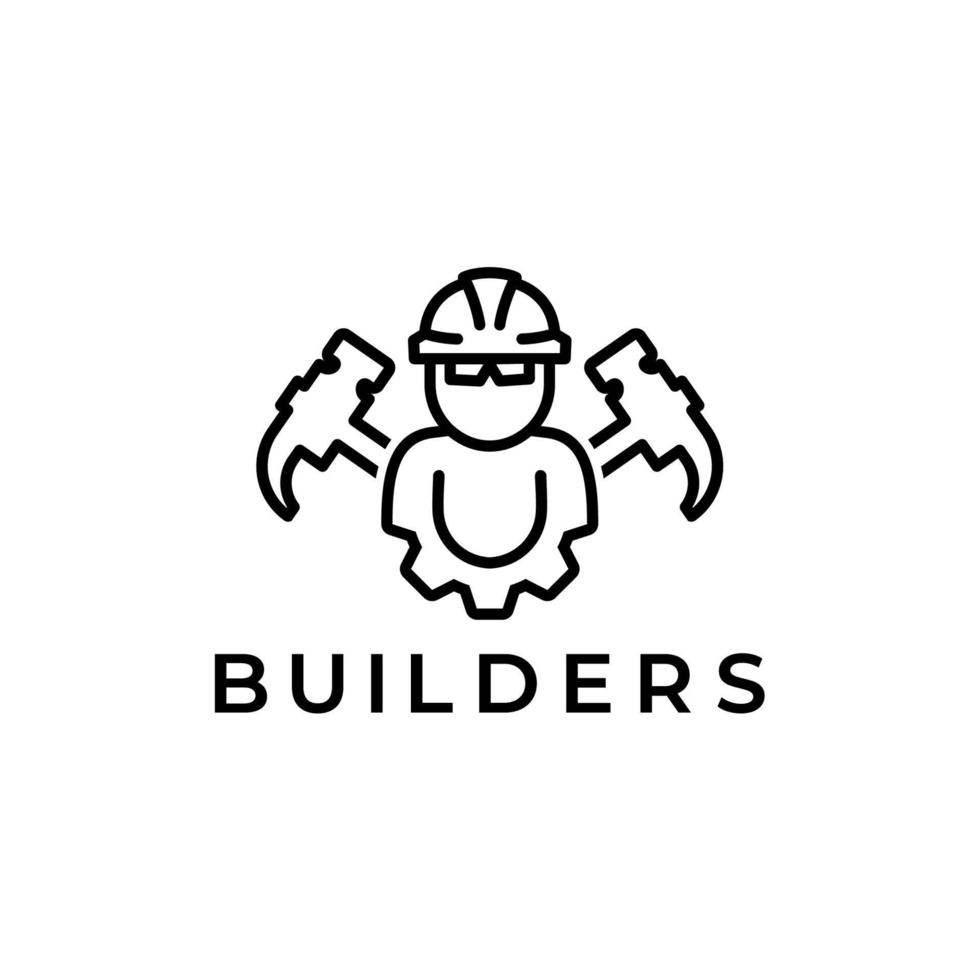 Bouwers en bouw logo vector. echt landgoed vector. gebouw en mijlpaal logo vector