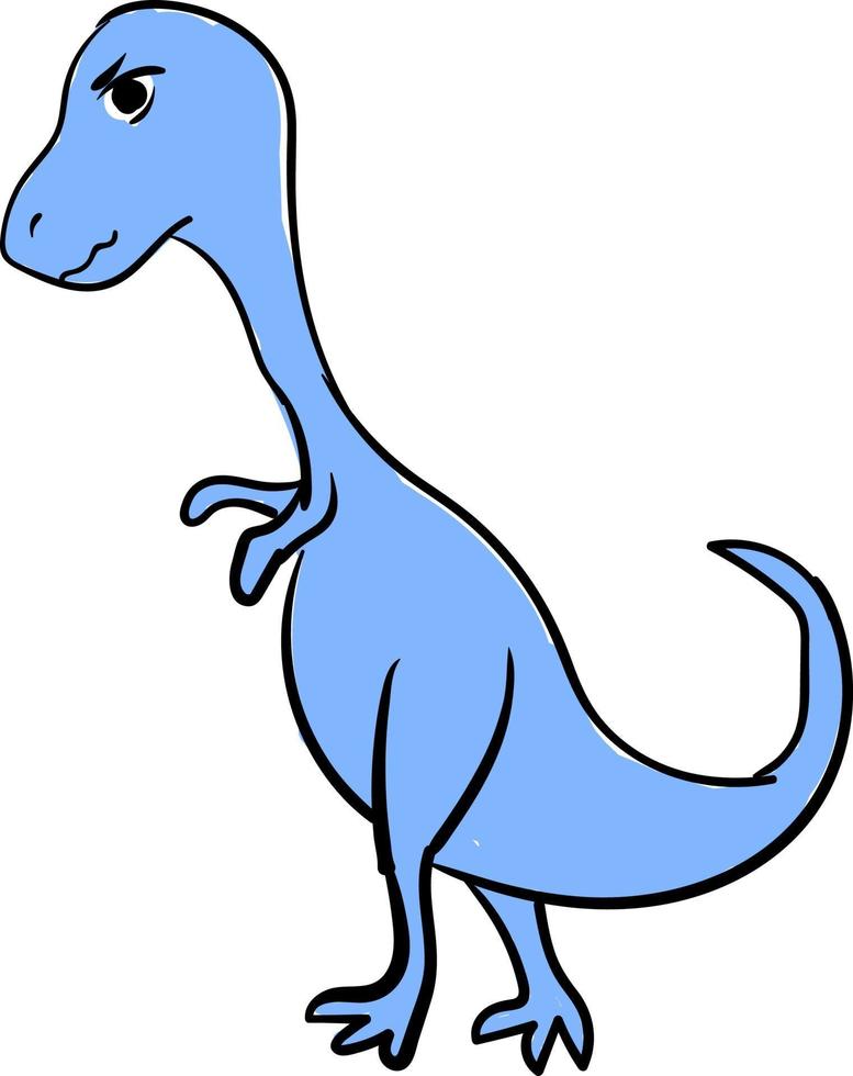 boos blauw dinosaurus, illustratie, vector Aan wit achtergrond.