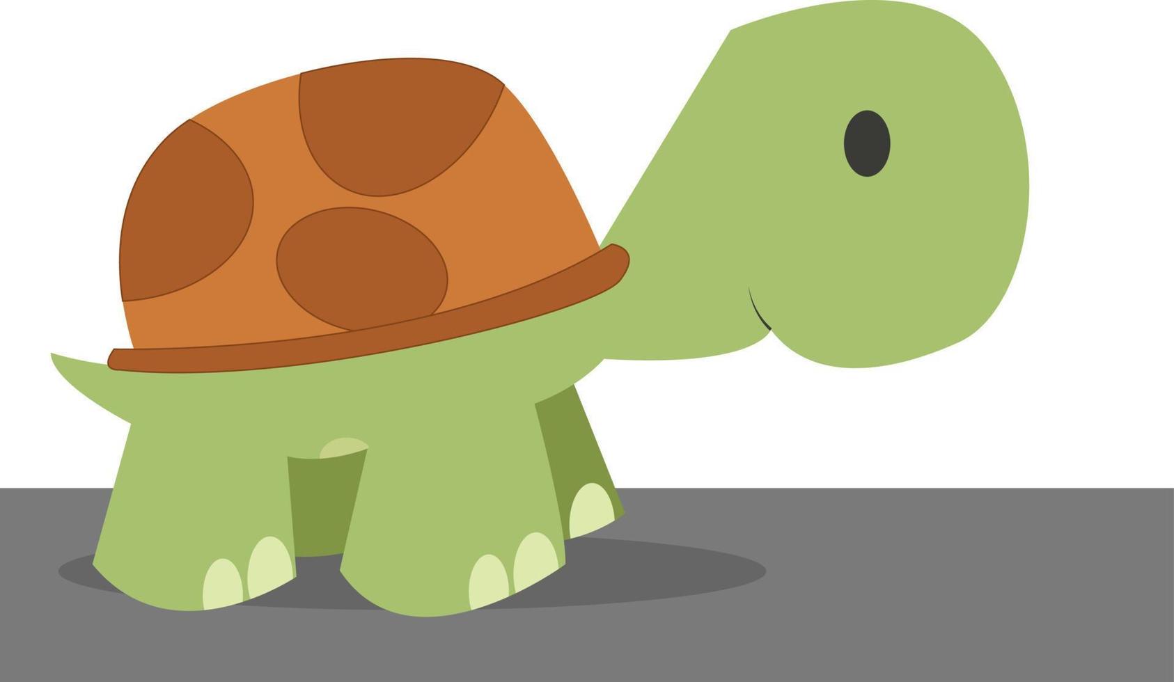 klein schildpad, illustratie, vector Aan wit achtergrond.